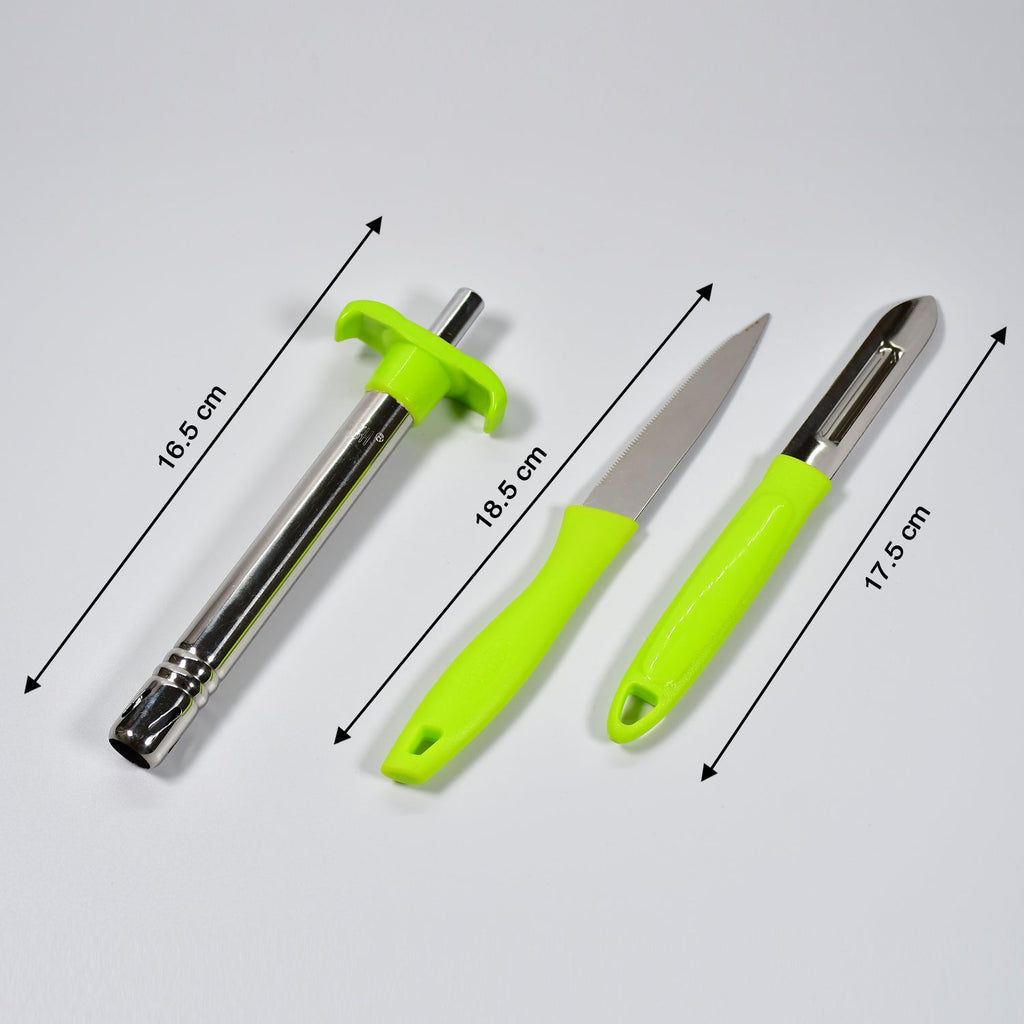 Multifunctional Ganesh Kitchen Lighter Knife Peeler Set in hand, ready for use.
