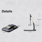 Slim and lightweight folded phone holder, ideal for carrying in a bag.