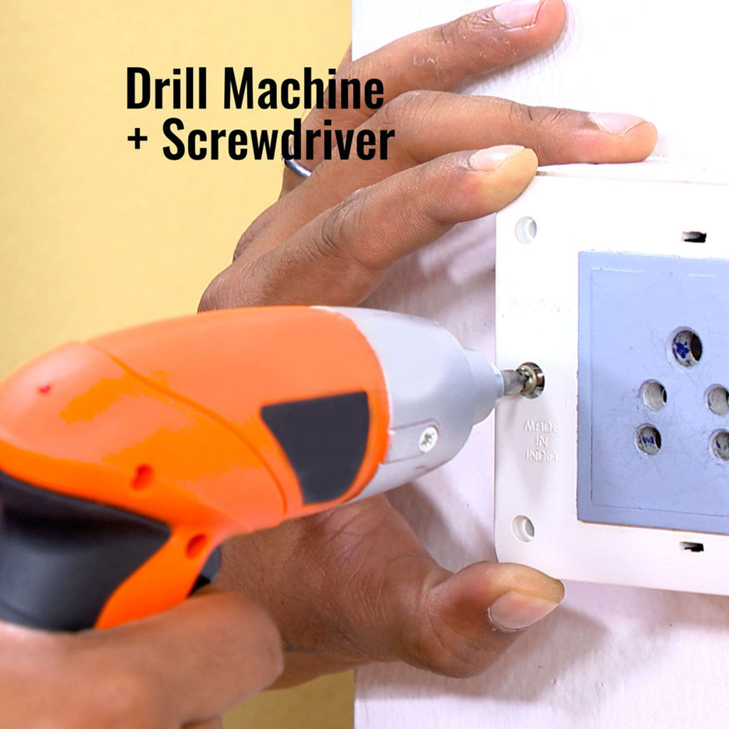 Ergonomic rechargeable electric screwdriver handle with precision bit attached