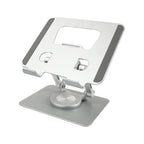 Laptop placed securely on the Phonixio adjustable stand, improving desk ergonomics.