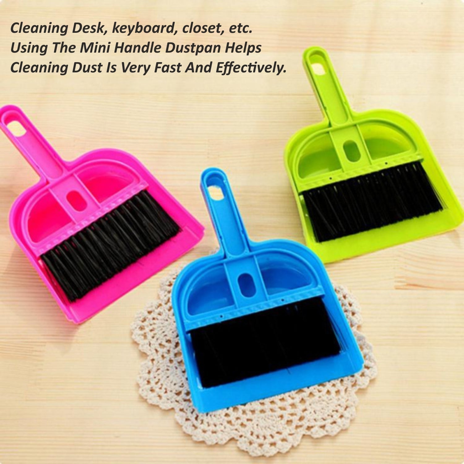 Integrated compact cleaning set, easy to store and carry for on-the-go tidying.
