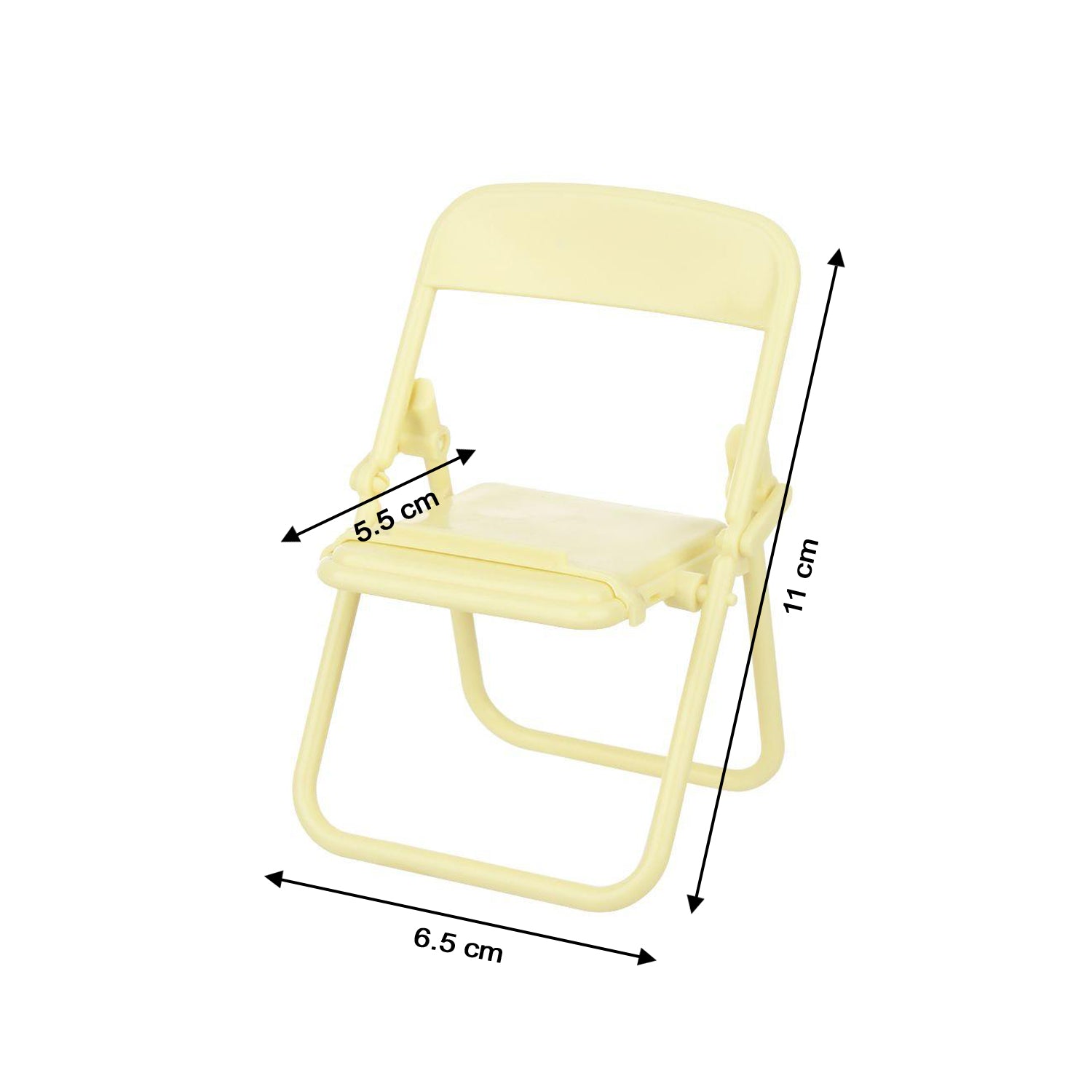 Sleek chair-shaped phone holder for convenient hands-free mobile usage.