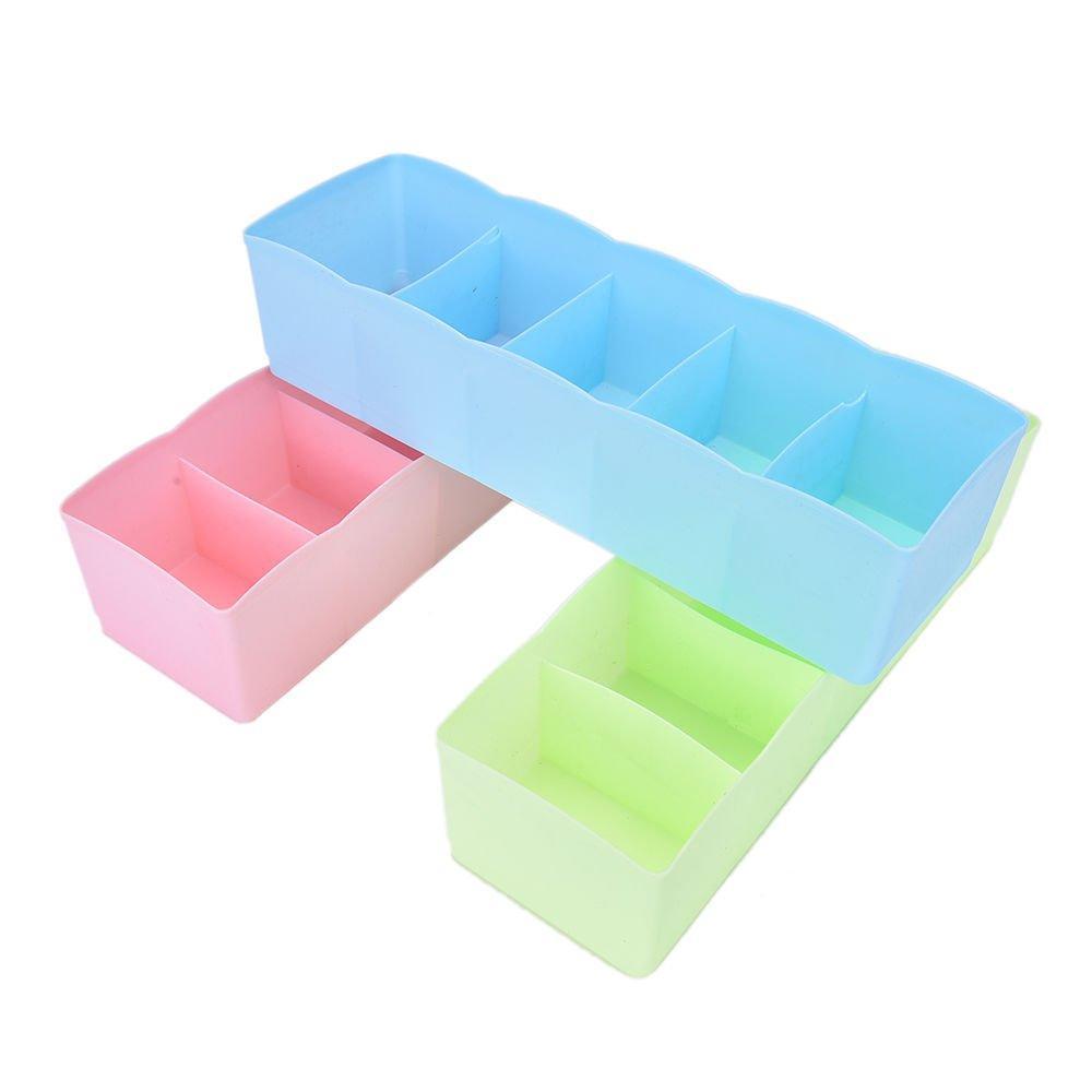 Compact 5-compartment socks storage organizer for underwear and small items.