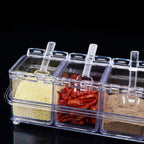 Durable acrylic spice organizer, ideal for salt, pepper, and spices.