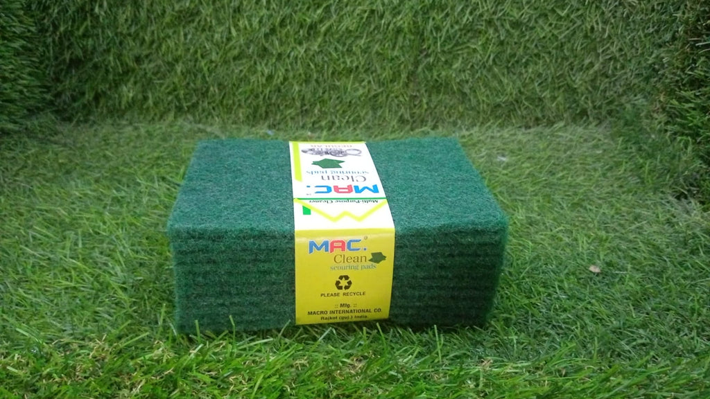 Aqua green cleaning scrub pads, showing the 10-piece bundle.