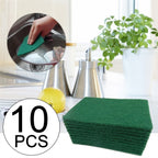 Durable green kitchen scrubber pads stacked, showcasing their texture for effective dirt removal.