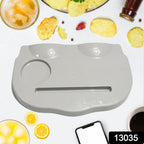 TableNest Snack and Drink Holder Tray showcasing its multiple compartments.
