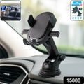 Car mobile holder with one-touch lock and suction mount on dashboard