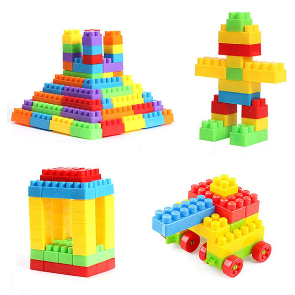 Children's building blocks set, showcasing various shapes for creative construction.