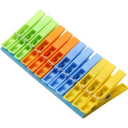 Vibrant multicolour cloth clips, a 12-piece set for effective laundry drying.