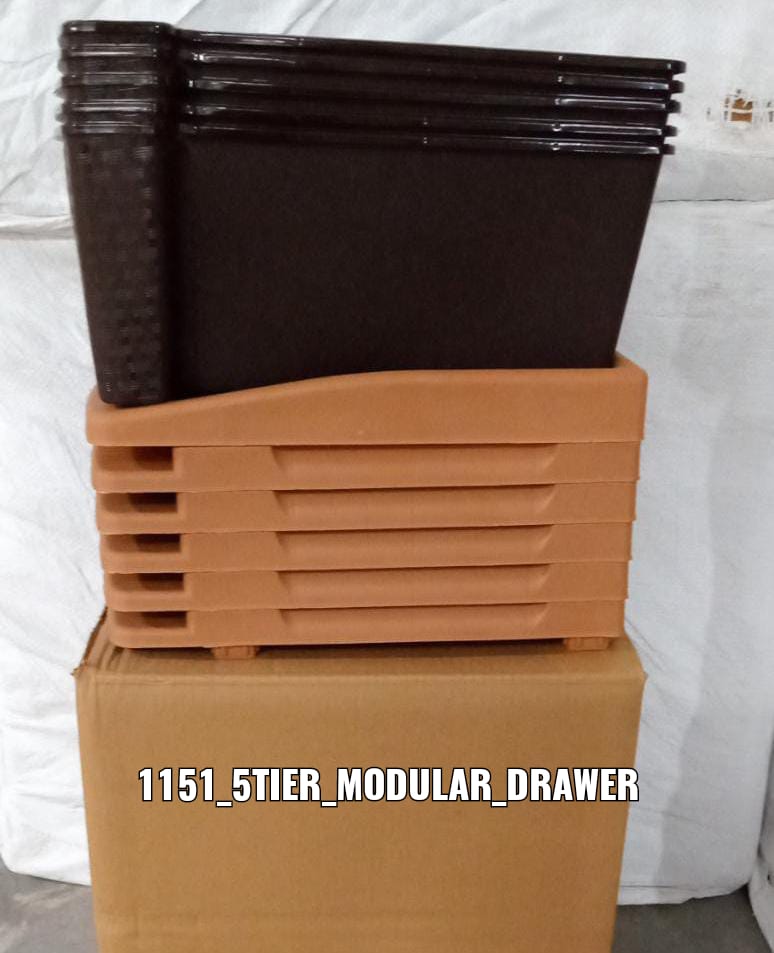 Organivo's modular plastic drawers offering ample space for various items.