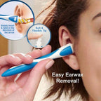 Complete silicone earwax remover system showing the handle and 16 replacement tips.