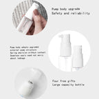 Lifestyle shot of the travel dispenser bottle set being used on a trip.
