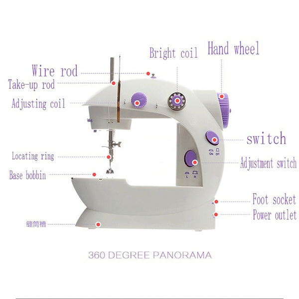 The XcelCraft portable mini sewing machine, perfect for home crafting and DIY.
