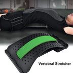 Person easily assembling the multi-level back stretcher before use, highlighting portability.