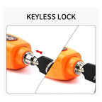 Side view of the bike brake lock, highlighting its compact design.