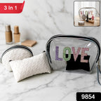 Stylish makeup bags from the 3-in-1 premium cosmetic bag set