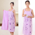 Practical quick-dry cotton bath wrap for easy, hands-free drying.