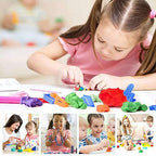 Colorful pack of five non-toxic dough clay containers for creative crafting.
