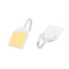 White self-adhesive hook with 180-degree rotation feature.
