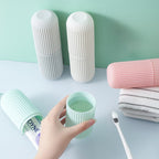 Konvex portable toothbrush holder in a capsule shape, ideal for travel storage.