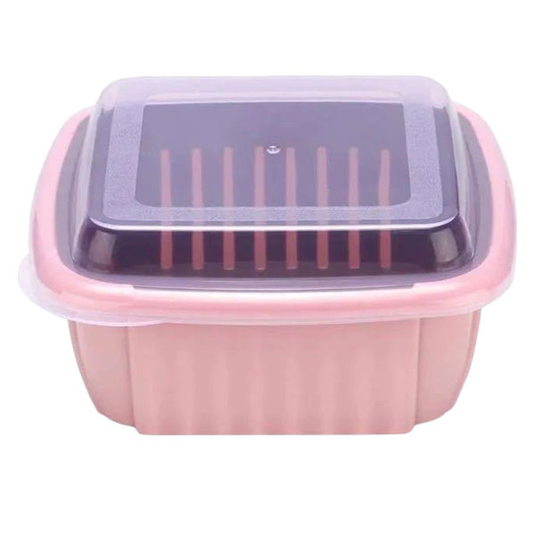 Double layer food drainer basket with a detachable collapsible colander.