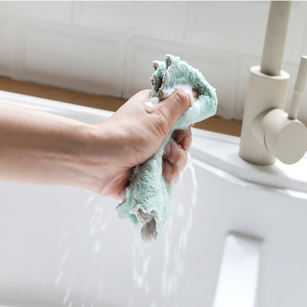 Durable kitchen cleaning towel laid flat on a surface, ready for action.