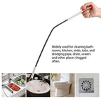 Illustrating the effectiveness of the drain cleaning hook on a severe blockage.