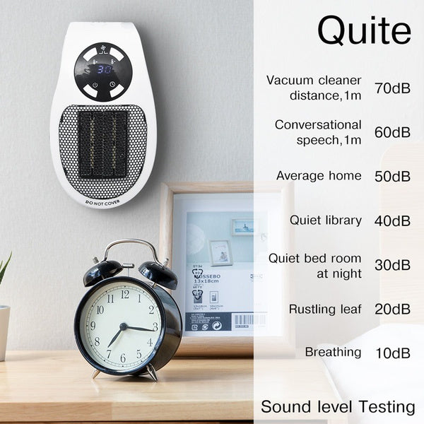 Quiet Portable Electric Heater providing warmth in a cozy home environment.