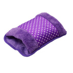 Electric heating pad with its power cord, demonstrating its rechargeable feature.