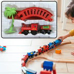 Vibrant mini train set for kids, ready for imaginative play.