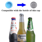 Variety of vibrant silicone soda bottle seals arranged together.