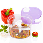 Freshly chopped fruits and vegetables displayed next to the versatile Handy Chopper.