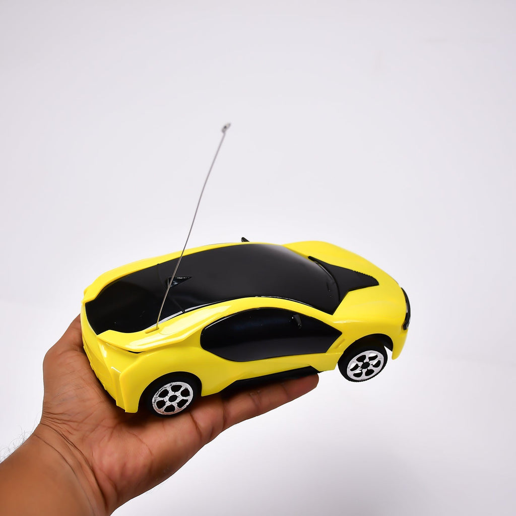 A sleek, red remote control car for kids with fast steering capabilities.