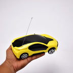 A sleek, red remote control car for kids with fast steering capabilities.