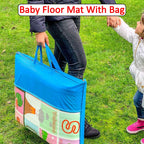 Close-up of the waterproof surface of the baby play mat, showing its texture and quality.