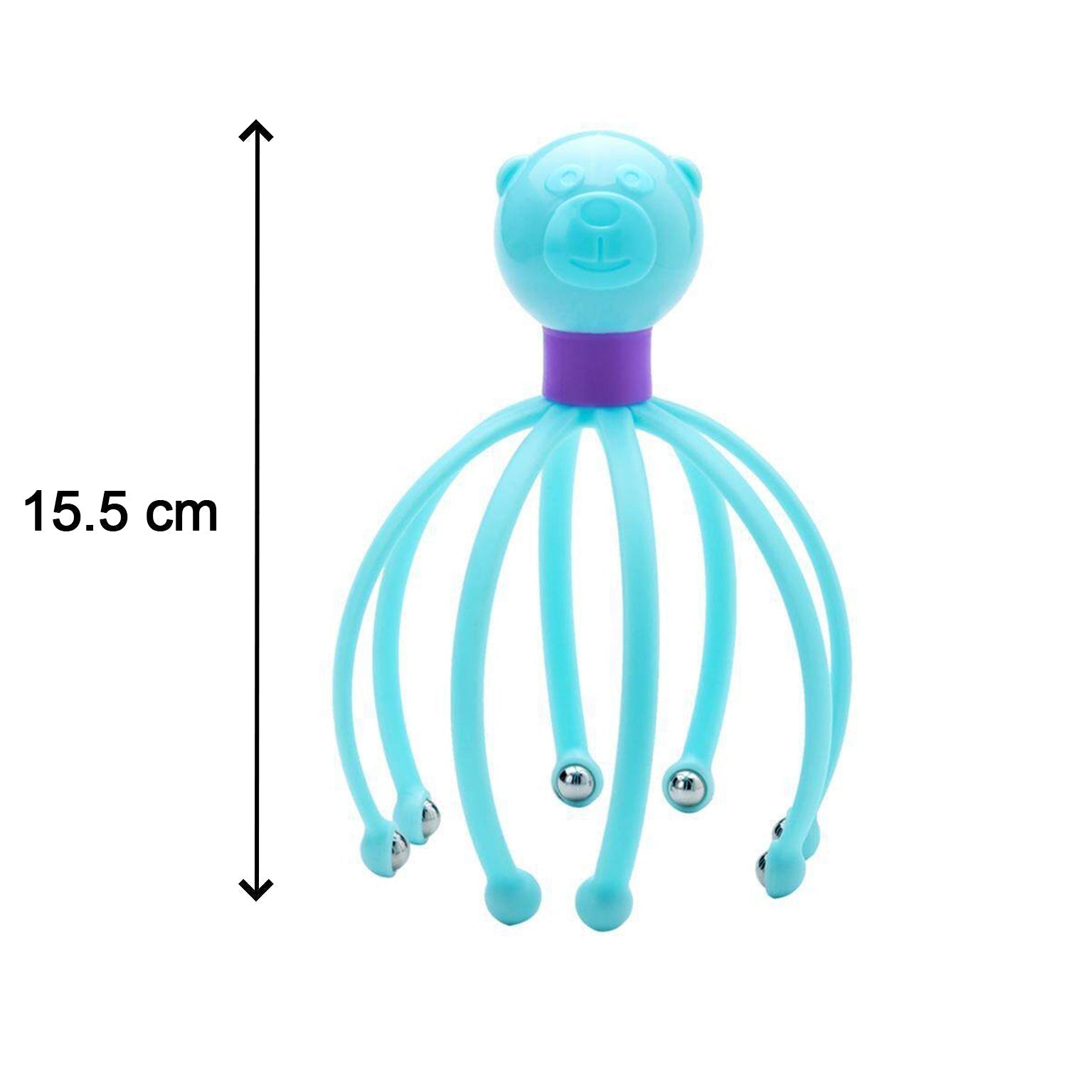 Side view of the electric scalp massager, highlighting its distinct flexible arms.