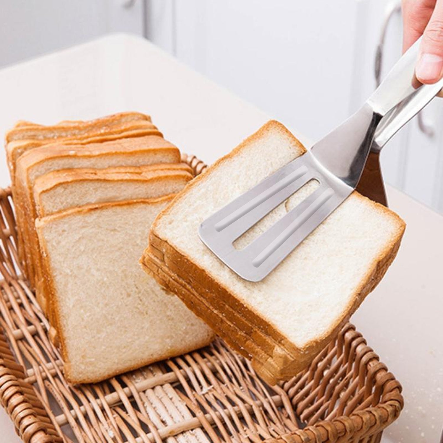 Stainless steel cooking tongs, perfect for versatile kitchen tasks