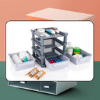 Side angle of the mini 3-layer drawer unit, perfect for small spaces.