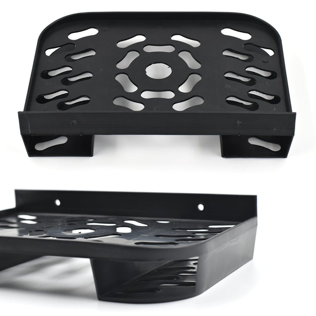 Compact wall shelf for TV setup boxes and other technical devices.