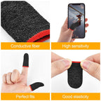 Anti-slip design of mobile gaming finger sleeves for precise control.