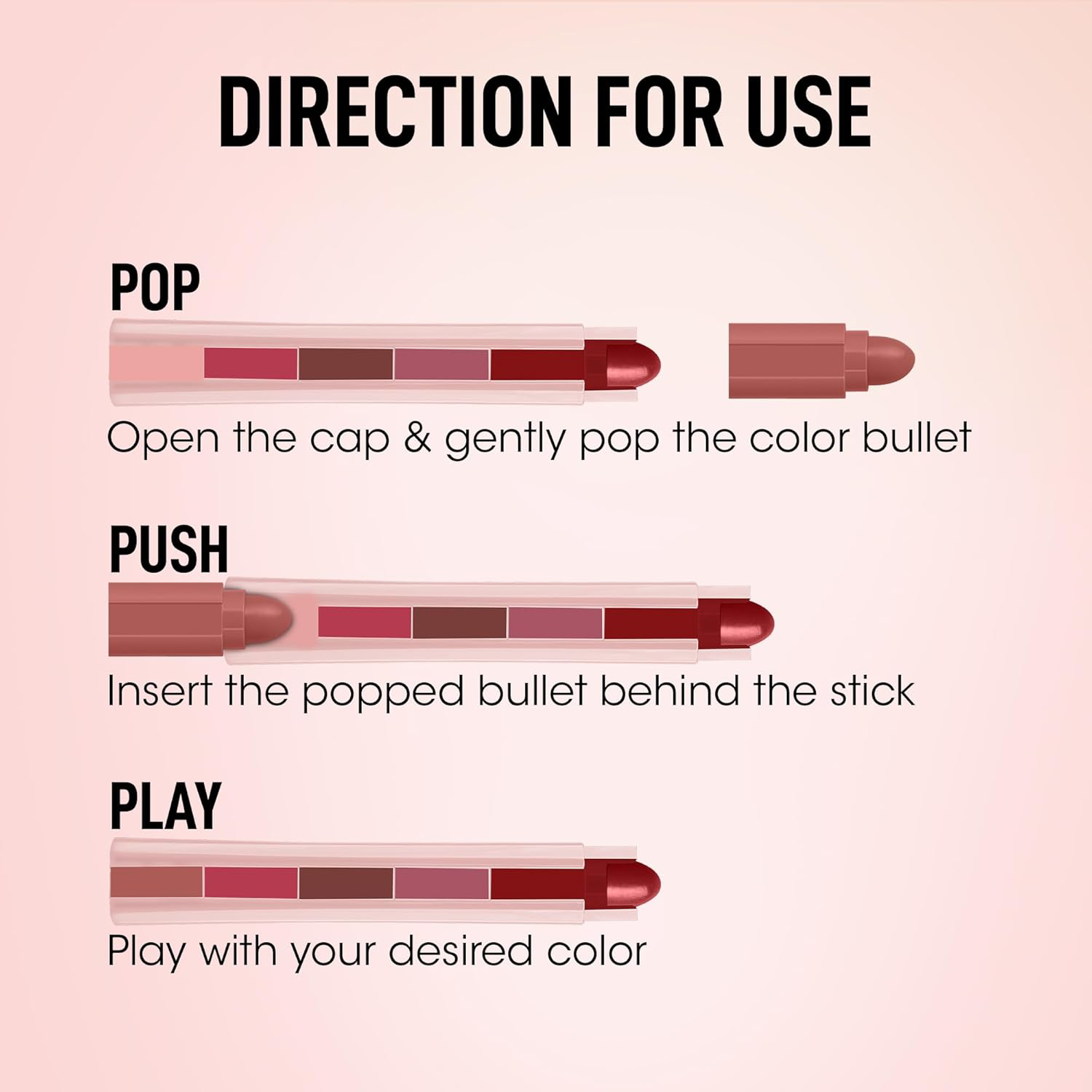 Long lasting 5-in-1 lipstick with matte and creamy finish