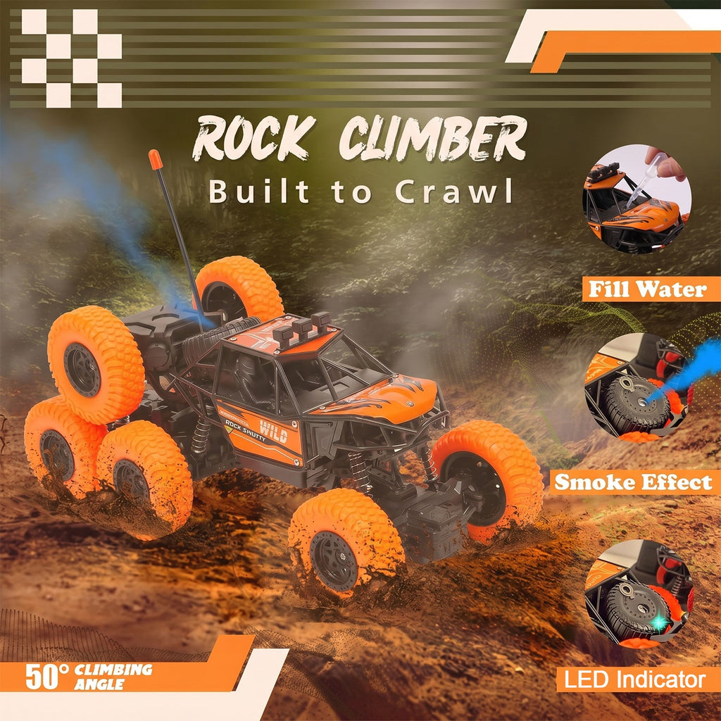 Rechargeable battery and charger for the Rock Climber RC car, ready for play.