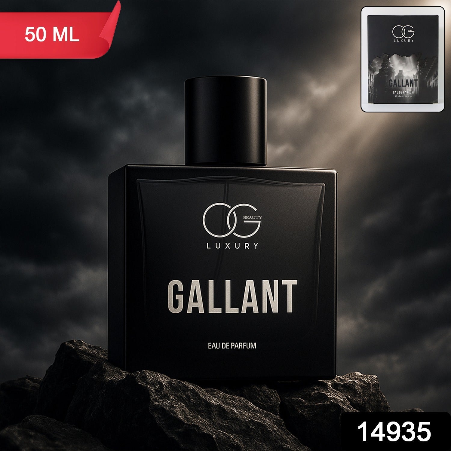 Luxury Gallant Eau de Parfum elegant bottle with bold masculine scent