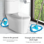 Versatile triangle mop with stainless steel frame and adjustable head for thorough floor cleaning.