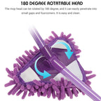 Adjustable triangle mop with stainless steel ensuring effective floor cleaning and durability.
