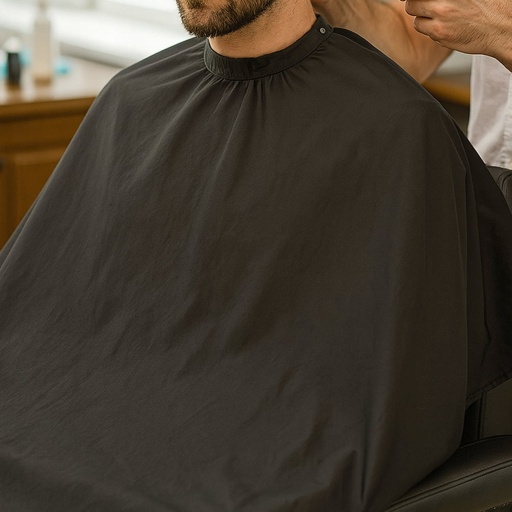 Black Beard Apron Grooming Bib catching hair clippings during a tidy trim.