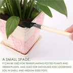 A child planting a seed using the yellow trowel from their Kids Garden Tools Set.
