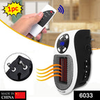 Mini fan heater in a modern compact design, perfect for desktop use.