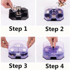 Side view of the roach catcher and killer box showing its sturdy design.